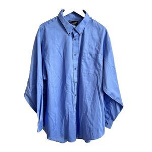 Lands End American Airlines Mens Long Sleeve Blue Uniform Shirt 2XL Tall (50-52)